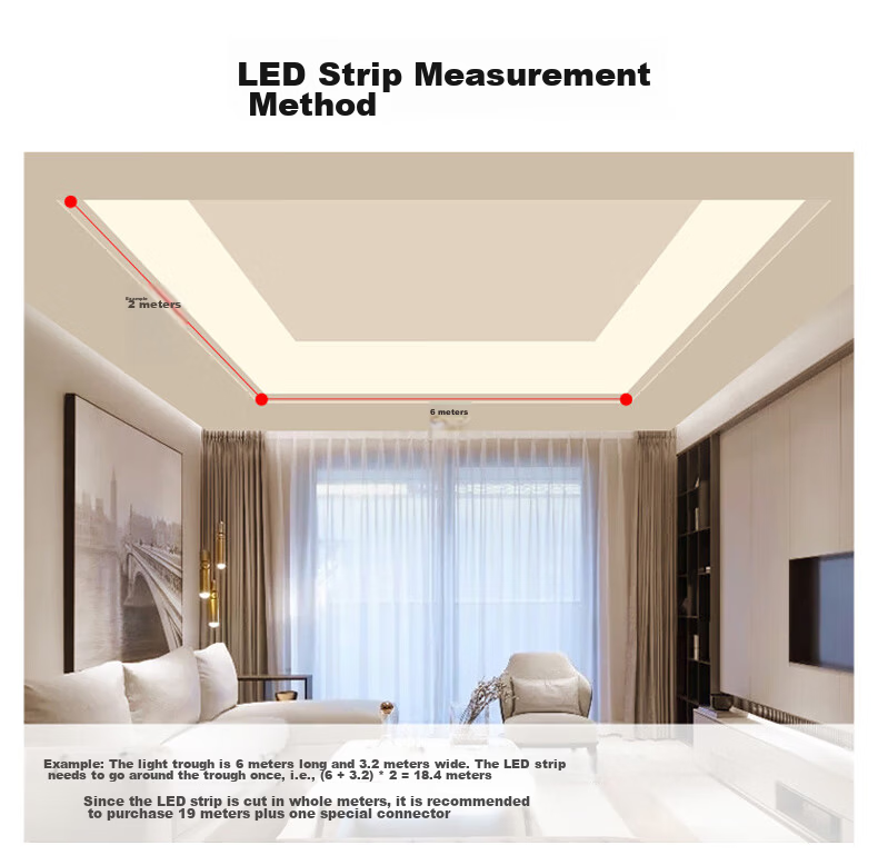 NVC LED Strip Light Dome Ceiling Mounted High Brightness Waterproof Recessed Light Bar 2835-60 LEDs 100m Warm Yellow Light 7