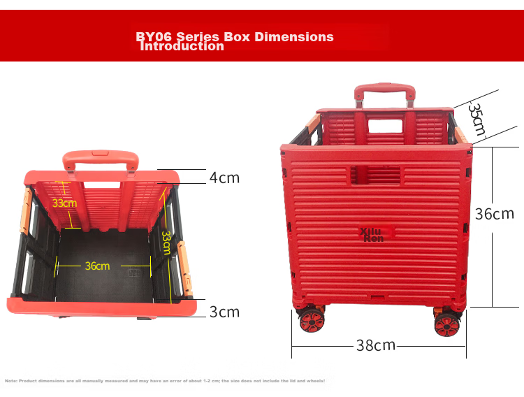 SELORSS Foldable Hand Cart Elderly Shopping Cart Small Trolley Shopping Cart Pull Cart Push Cart Large Wheel Yellow BY06-F 19