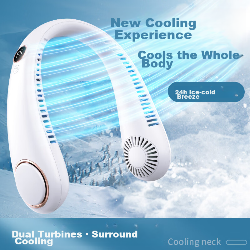 Kalai'ao Neck Hanging Portable USB Rechargeable Mini Fan 1800mAh White