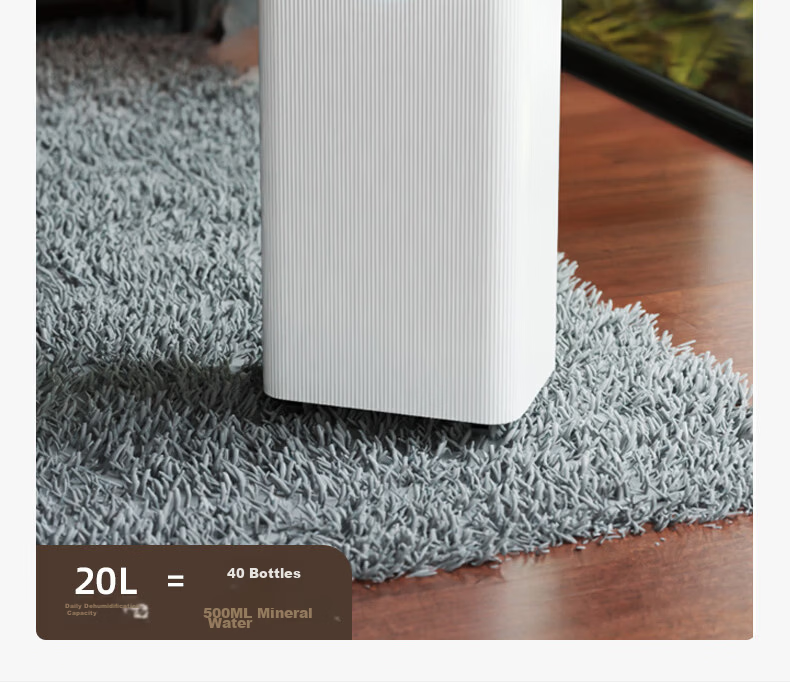 AUX Dehumidifier 20L/Day Home Use for Single Room ≤40㎡ Moisture Removal Mold Prevention Drying Machine Smart Humidity Control 24H Timer D2520A 6