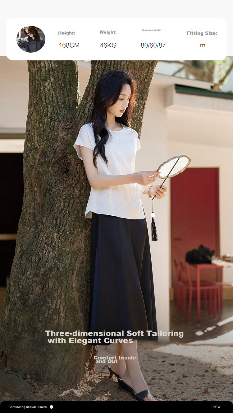 Demana "Cool Elegance" Summer Chinese Style New Satin Jacquard Sleeve Pleated Loose Slim Shirt for Women Premium 9