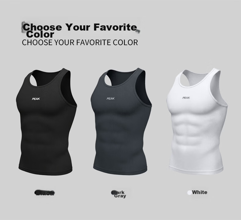 Peak Men's Sports Vest Tight High Elasticity Running Fitness Sweat-Absorbing Breathable Sleeveless Summer Quick-Dry Training Shirt 11