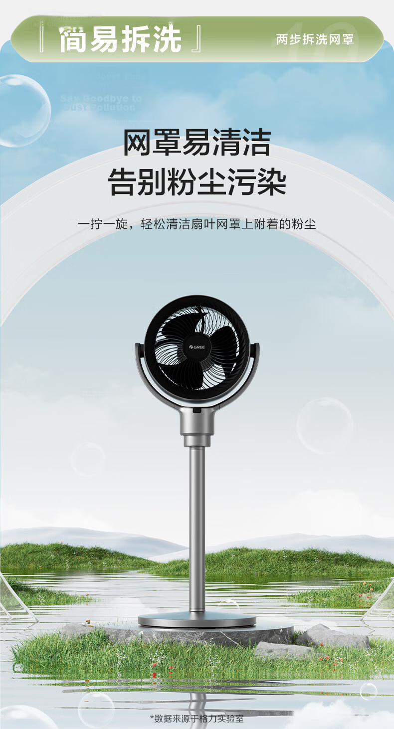 GREE DC Inverter Air Circulation Fan with Antibacterial and Antiviral Filter, Dual-use Table and Floor Fan, High Airflow, Remote Control, Timer Exhaust Fan 28