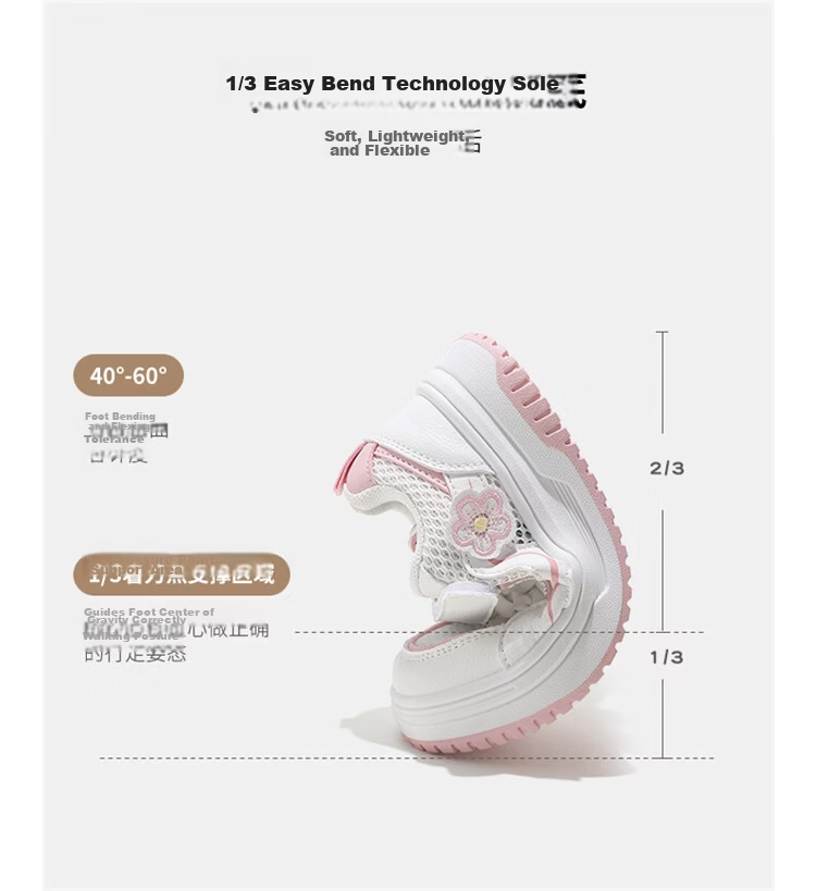 ABC KIDS Kids Spring White Sneakers Breathable Mesh Youth Sports Shoes White Purple Size 34 4