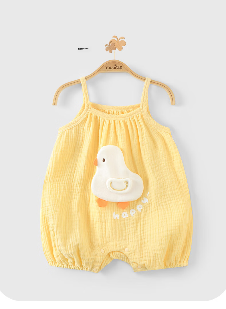 Youqi Baby Summer Thin Strap Romper Sleeper Cute Newborn Summer Outfit 15