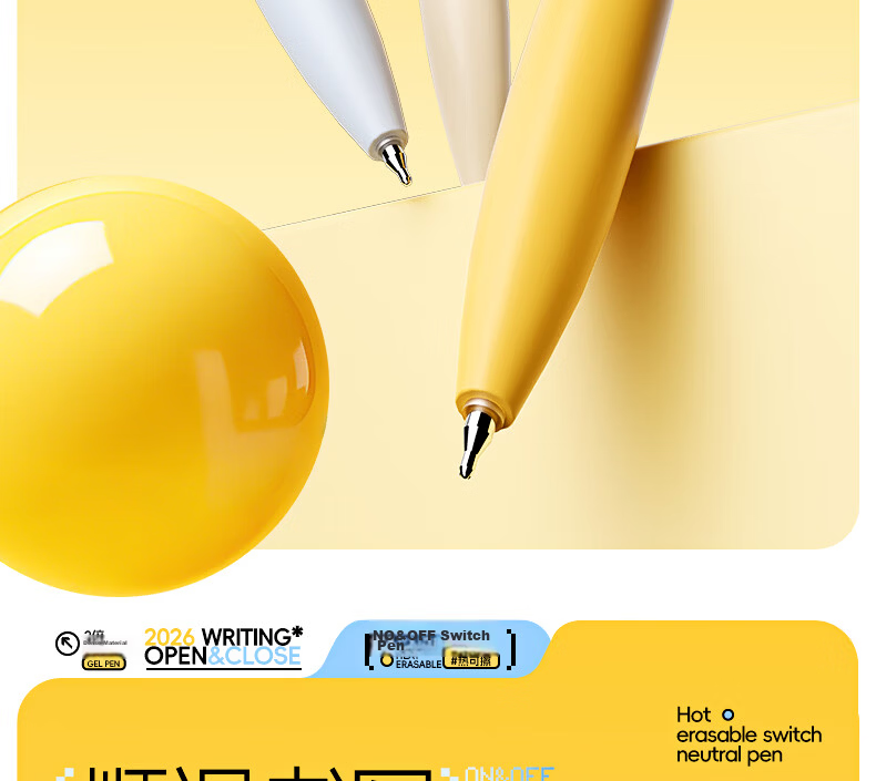 M&G Erasable Retractable Gel Pen Set of 3 AKPK6712B2 - Fun Switch Pen ST Tip Crystal Blue Ink, Handwriting Practice Pen, Same Style as "Universe Help" 13