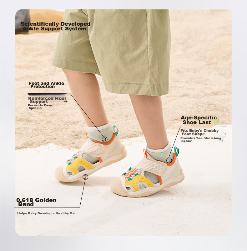 Caterpillar Baby Toddler Walking Shoes 2025 Summer New Functional Non-Slip Durable Breathable Children's Sandals Mesh Shoes X5BE009 3