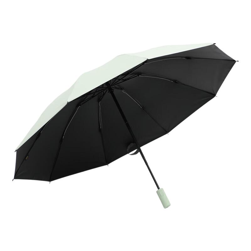Tiantangshan Fully Automatic Folding Sun Umbrella, 10-Rib Reinforced, One-Button Open/Close, Quiet Reverse UV Protection, Suitable for Sunny Or Rainy Days, Coconut Gree