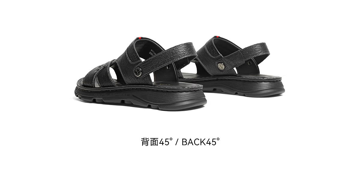 Red Dragonfly Men's Summer Sandals 26 Comfortable Genuine Leather Beach Shoes Middle-aged and Elderly Dad Slippers WTT26135 Brown Size 42 6