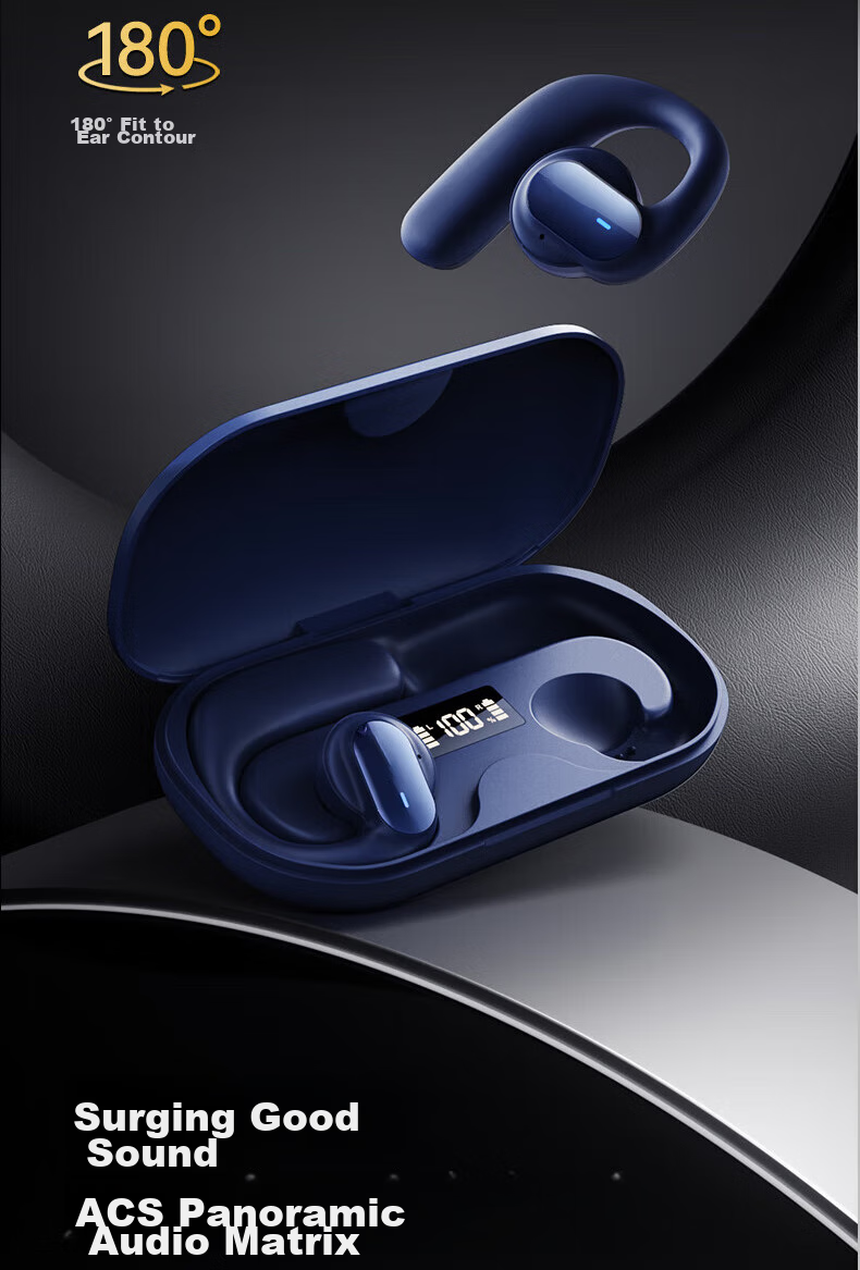 Dacom FreeBeats Sports Bluetooth Headphones, Non-In Open-Ear Headphones, Wireless Ear-Hook Air Conduction Headphones for Running, Suitable for Men And Women, Compatible with Apple, Huawei, Xiaomi, Orange 10