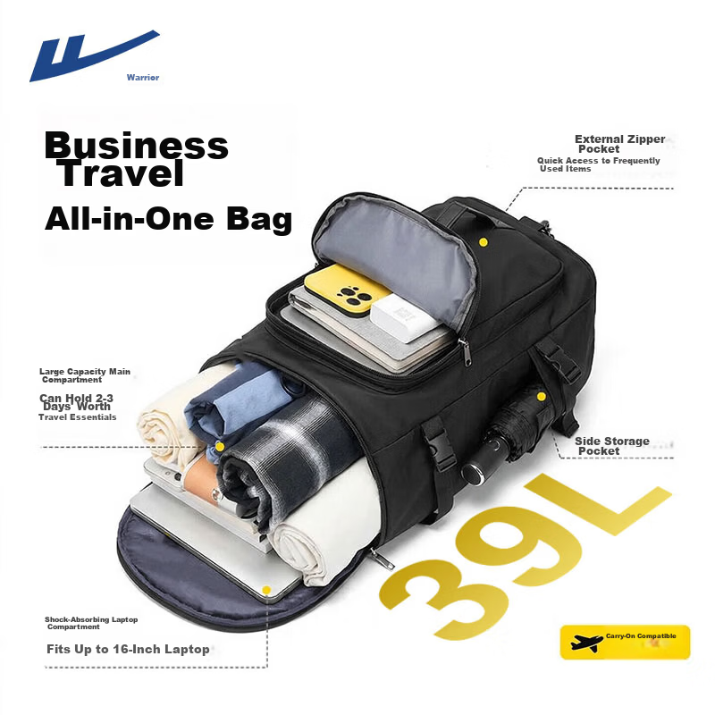 Warrior Men's Travel Bag Large Capacity Multifunctional Commuter Short Trip Business Luggage Handheld Crossbody Gym Bag