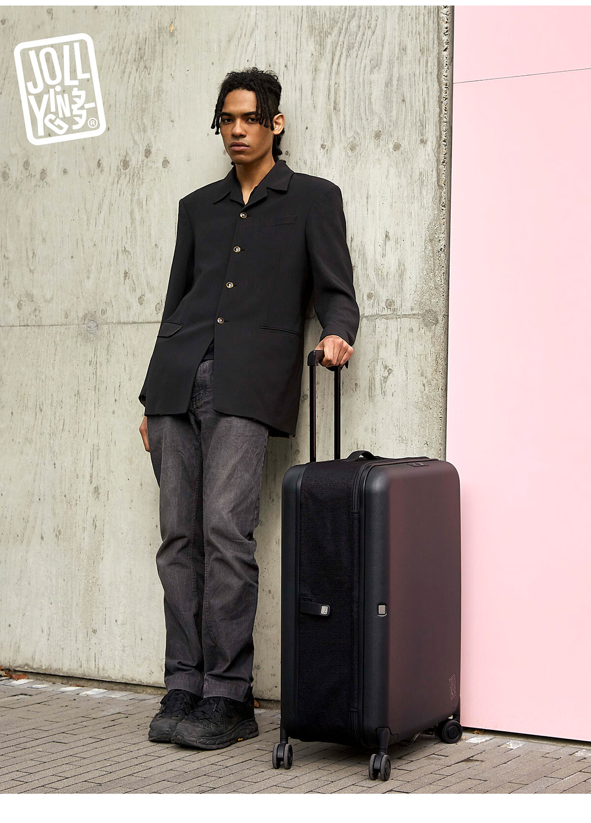 JOLLYING Ultra-Thin 11CM Foldable Carry-On Luggage Telescopic Trolley Suitcase for Men and Women Space-Saving Expandable Password Travel Bag 24