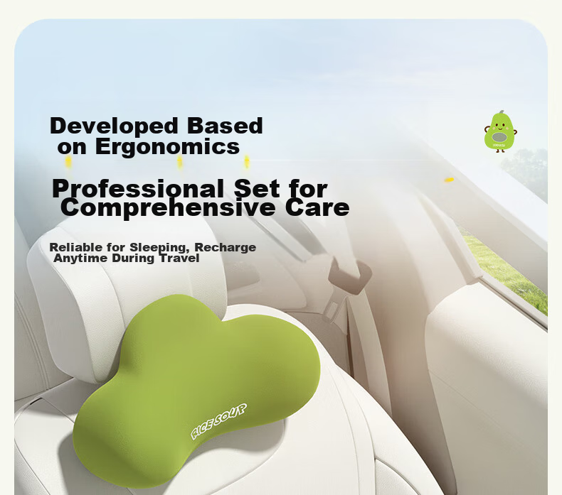 ICAROOM Car Headrest Neck Pillow Cervical Pillow Lumbar Support Cushion Seat Backrest Pad Cushion 15