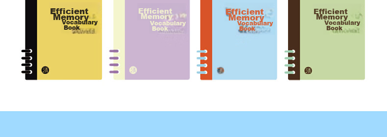 Class 3-2 Efficient Vocabulary Notebook Portable High School Pocket Word Memorization Book Ebbinghaus Sticky Notes Efficient Blue 19
