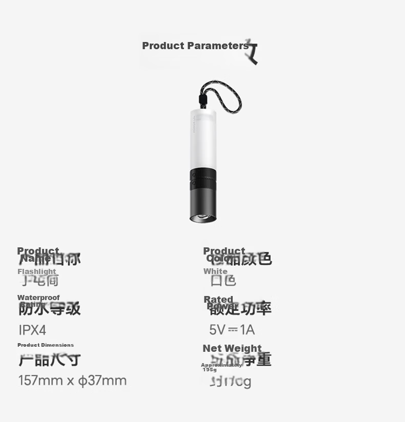 Honor Choice Portable Flashlight Camping Lantern Adjustable Focus Long Battery Life Hiking Adventure Outdoor Work Home Emergency Light 12