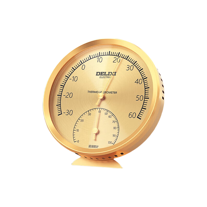 DELIXI ELECTRIC Home Thermometer And Hygrometer, Indoor High-Precision Metal Physical Induction Temperature And Humidity Meter