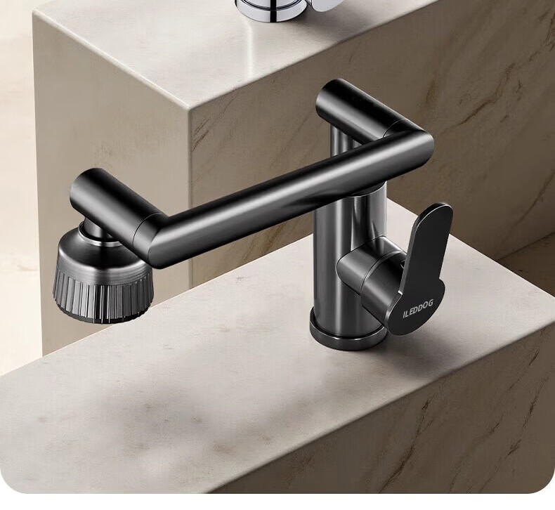 ILeddog Seiko 304 Thickened Basin Faucet Mechanical Arm Bathroom Universal Splash-Proof Hot and Cold Basin Faucet 19