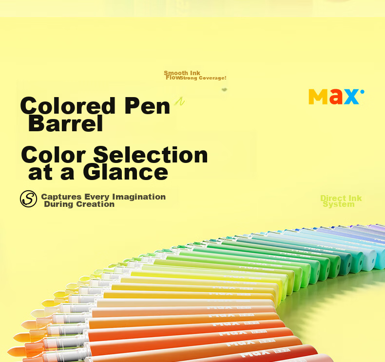 M&G 36-Color Acrylic Marker Pens MAX Foldable Direct Ink Children's Student Drawing Graffiti Hand-Painted Birthday Gift 6