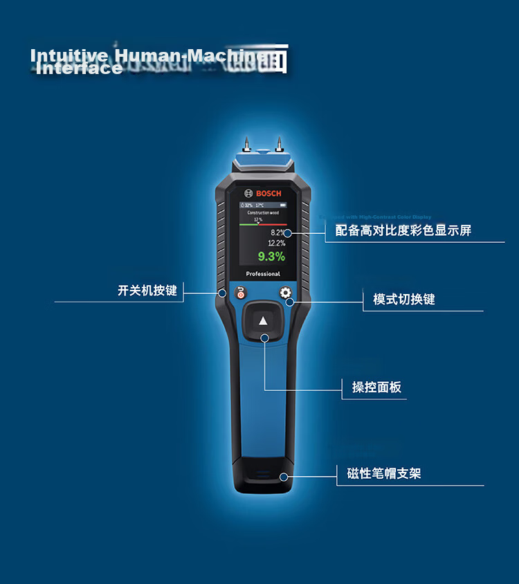 BOSCH Probe Moisture Meter Temperature and Humidity Measurement for Various Wood and Building Materials GMP 2-15 6