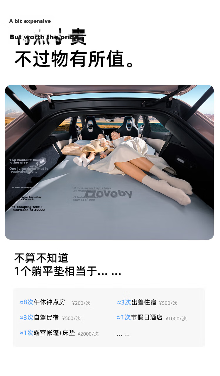 Havnby Anwen White Compatible with Xiaomi YU7 Car Inflatable Mattress Self-Driving Camping Reclining Mat Nap Sleeping Air Bed 16