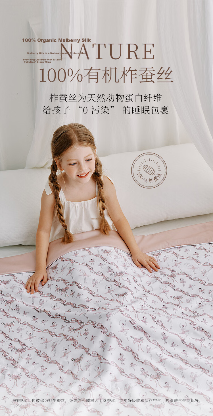 YEEHOO Washable Silk Quilt A-Class Baby Antibacterial Mite-Resistant Lenzing Tencel Lyocell Air Conditioning Summer Quilt 120*150cm 4