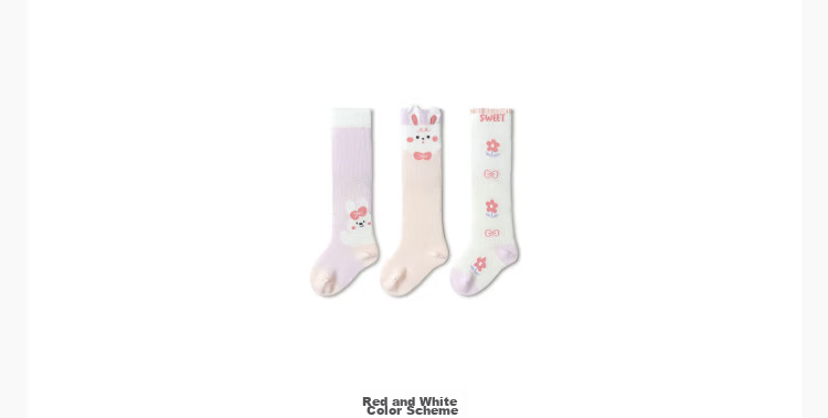 Balabala Baby Socks Summer Mesh Breathable Thin Infant Long Socks Anti-Mosquito Comfortable 3 Pairs Pack 27
