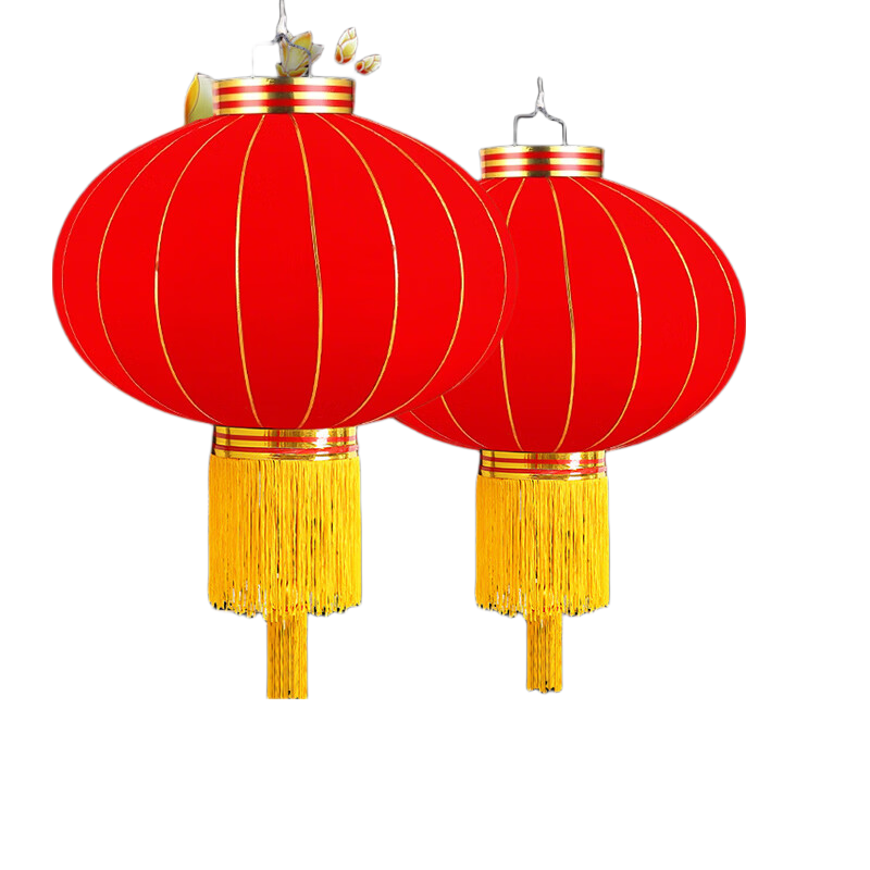 Abaoli Wedding Housewarming Grand Opening Red Lantern Outdoor Balcony New Home Door Pair Flocked Fabric Hanging Decorations