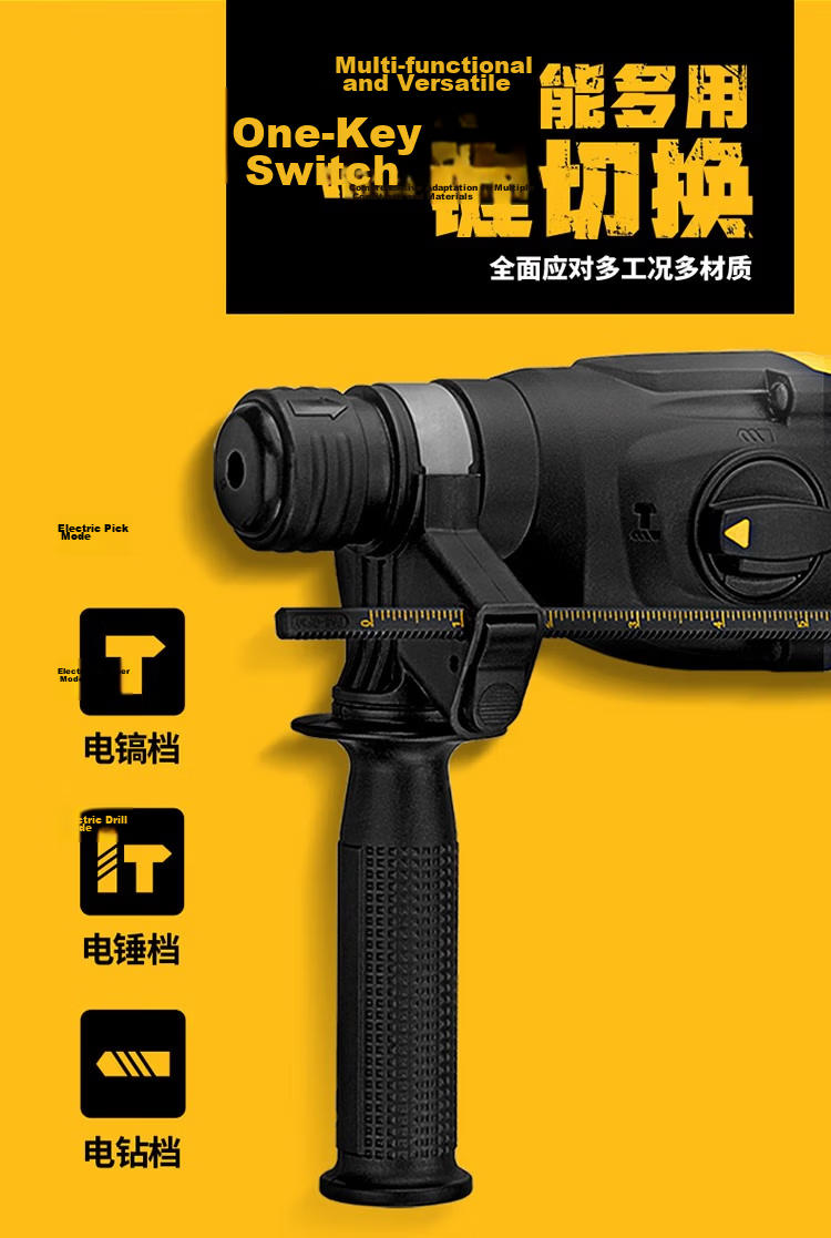 DEWALT Cordless Brushless Rotary Hammer Drill Multi-Function Heavy-Duty Electric Pick High-Power Impact Drill Set DCH133 2