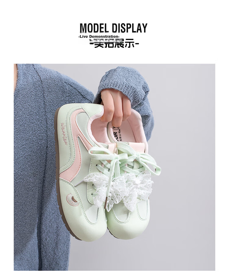 Warrior Women's Training Shoes New Season Sweet Ballet Style Casual Soft Sole Sneakers Light Green/Pink Mesh Model A Size 39 11