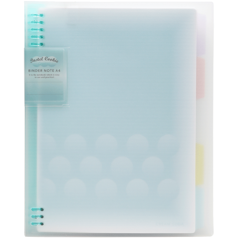 KOKUYO [Lowest Price Online] Light-Colored Cookie Soft Light A4 Loose-Leaf Notebook Large Capacity with 5 Color Dividers, 40 Sheets, Blue, WSG-RUYP60B