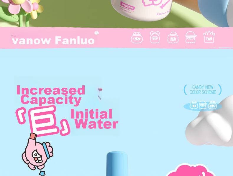 Vanow Kids Straw Insulated Water Bottle 2026 New High-Value Student Large Capacity Portable Cute Tumbler 10
