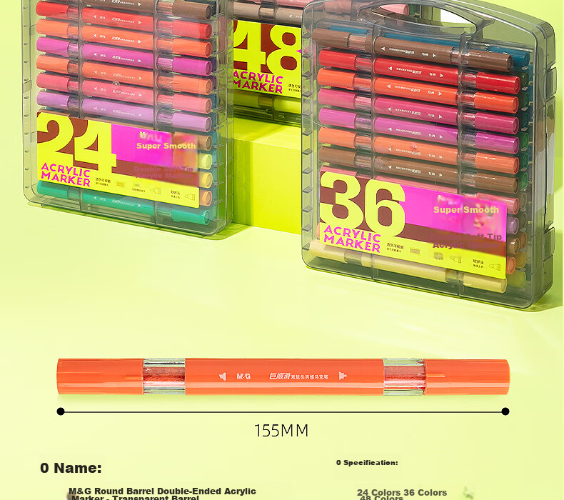 M&G 24-Color Acrylic Markers Dual Soft Tips Smooth Watercolor Pens for Kids Students Drawing Graffiti Hand Painting Art Supplies Birthday Graduation Gift APMV1463 22