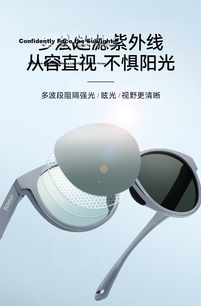 VIGUSHI & SUNDAY Series Outdoor Mountaineering Cycling Glasses Anti-Glare UV Protection Professional Polarized Sunglasses S3 4