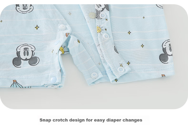 Disney 2-Piece Baby Summer Thin Newborn Romper Set A-Class Cotton Crawling Suit Full Moon Boys and Girls Sleepwear 16