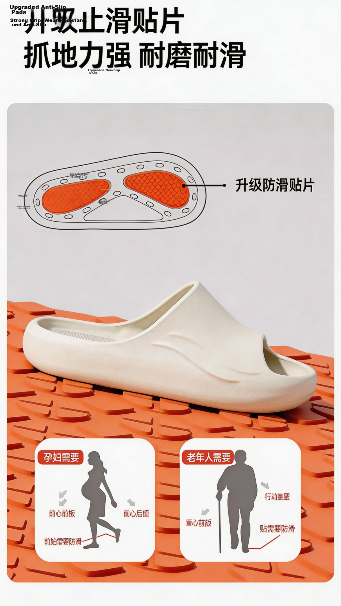 HIPANDA Bathroom Non-Slip Slippers Hollow Quick-Dry EVA Soft Sole Shower Swimming Home Unisex Elderly 4