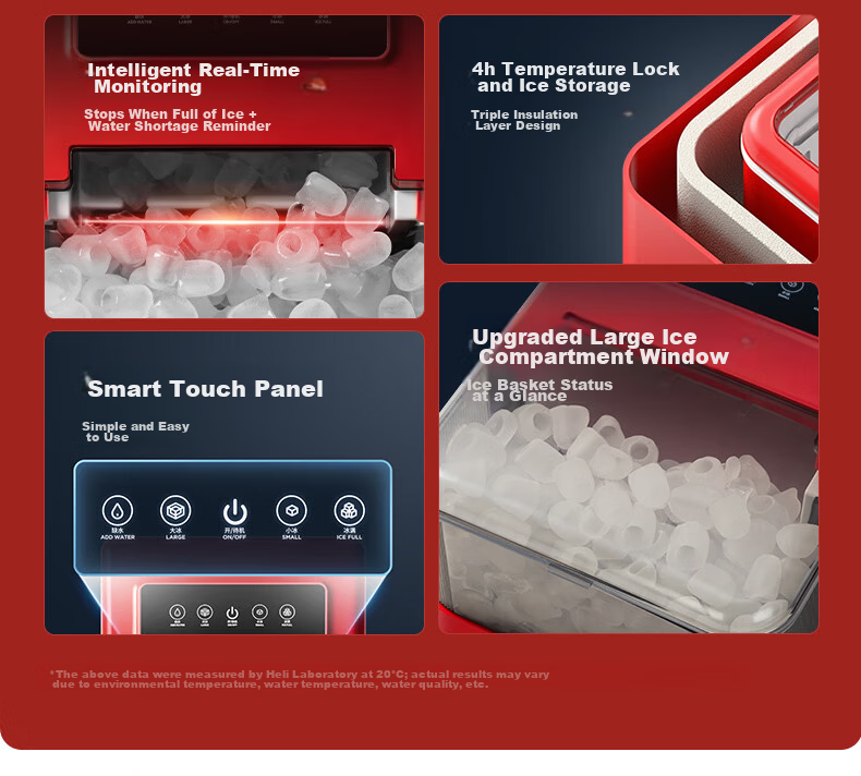 Coca-Cola Home Ice Maker Small 2026 New Upgrade Large Window Fully Automatic One-Key Cleaning Bullet Ice Dormitory Low Power Ice Machine 4