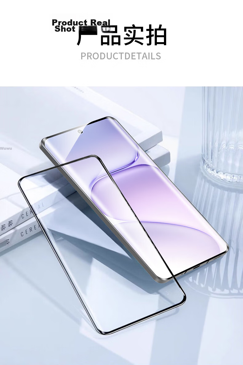 Langling [Top Dust Removal Chamber | 3D Hot-Bent AR Anti-Glare] Full Glue Tempered Glass Screen Protector for Honor 600 Super Edition / 600 Pro / Vitality Edition 14