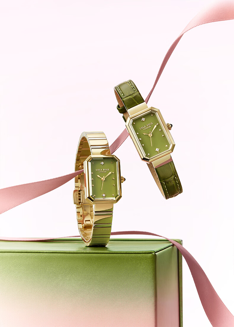 LOLA ROSE Sugar Cube Green Watch Women's Luxury Wristwatch Birthday Gift for Girlfriend 2