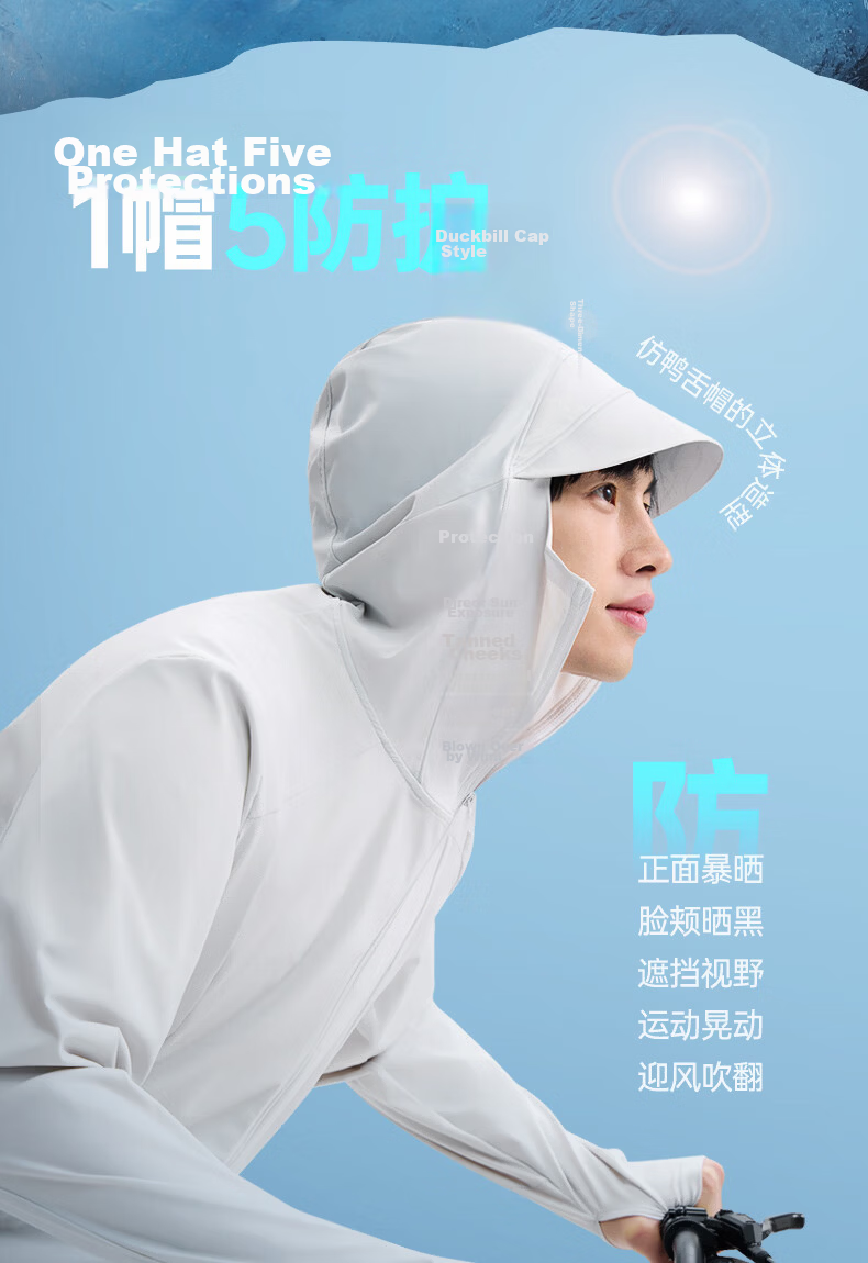 Camel Iceberg Sun Protection Jacket Cycling Edition Spring Summer New UPF200+ UV Protection Fishing Shirt M16BA30015 9
