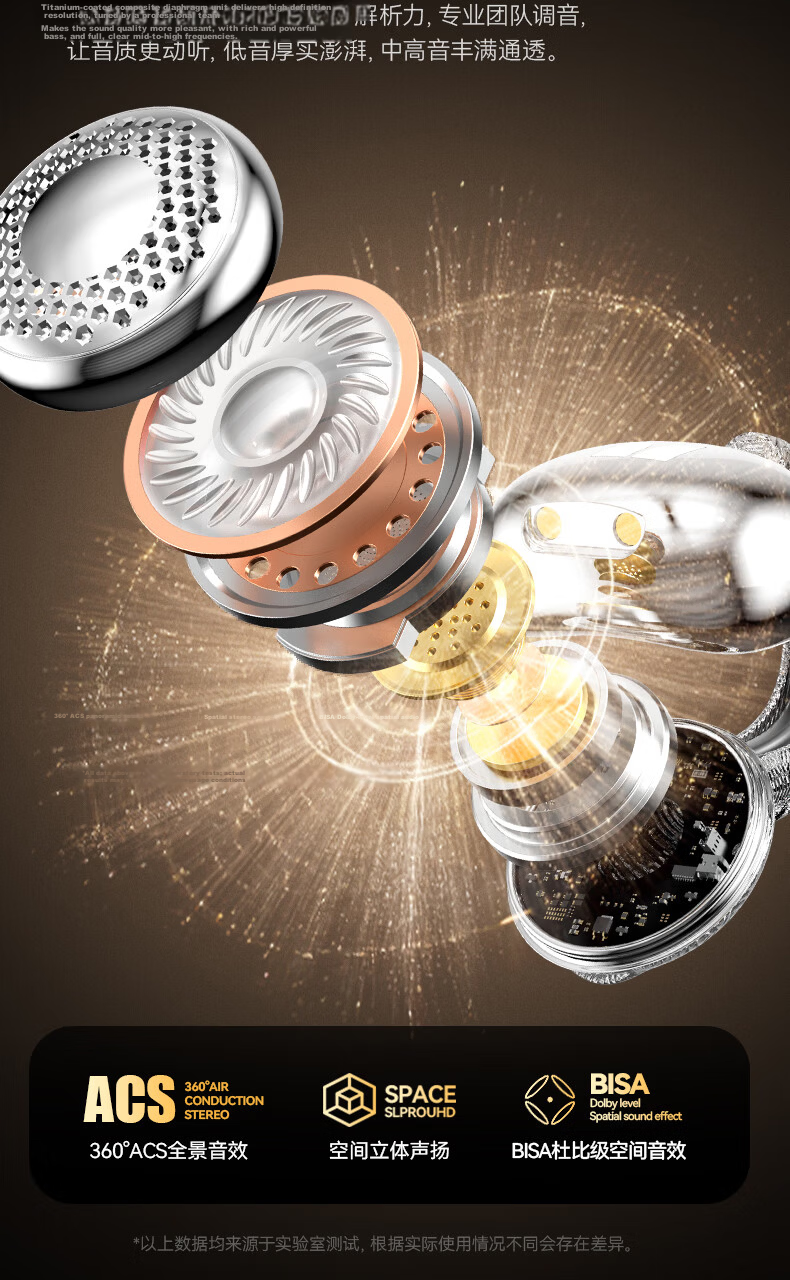 Monster Opus 1 Jewelry Earphones Flat Ear Design Zinc Alloy Diamond Plated Self-Developed Planar Speaker ENC HD Call Silver 6