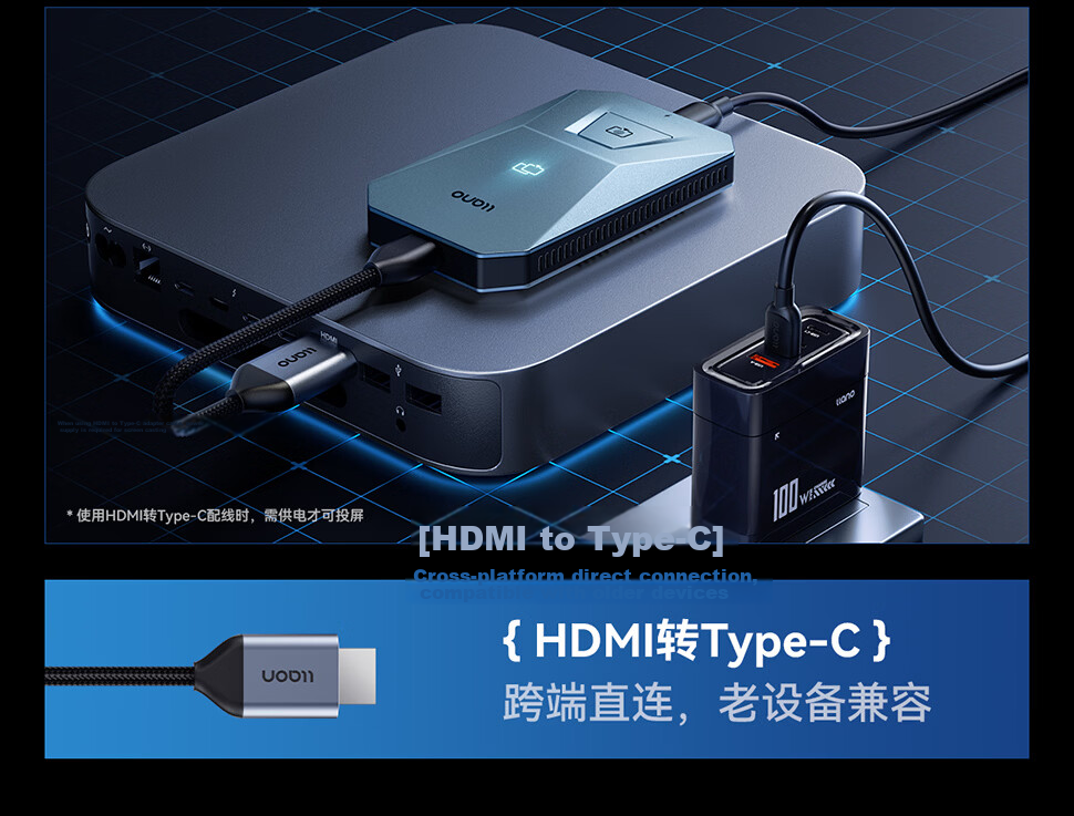 Green Giant HDMI Wireless Screen Mirroring Device HD Conference Type-C [S850 Screen Mirroring Magic Box] Screen Sharing Device for Phone Laptop to TV Projector Point-to-Point 50m Transmitter 7