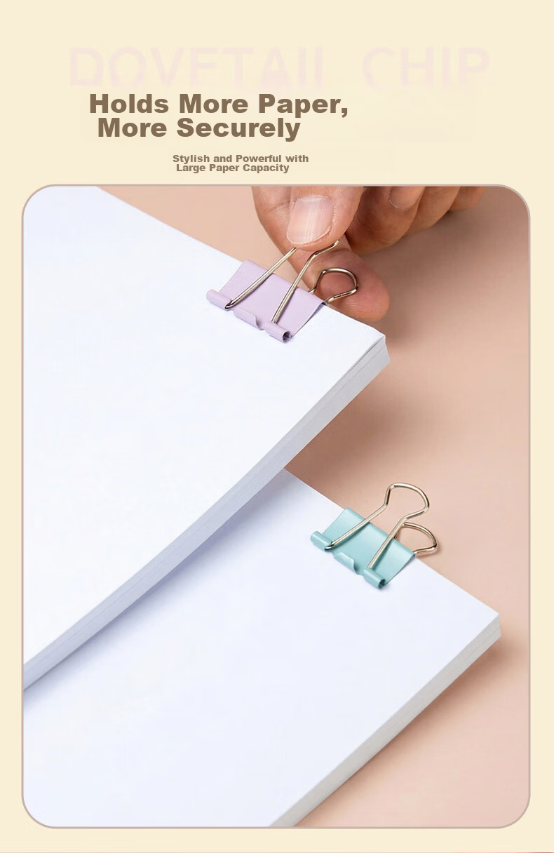 COMIX 3-in-1 Combo Set Long Tail Clips (19mm Small 35pcs, 32mm Medium 10pcs, 240 Paper Clips) Office EB309 5