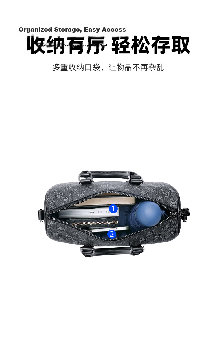 Mark Fairwhale Men's Shoulder Crossbody Bag Large Capacity Handheld Commuter Business Gym Travel Simple Printed Backpack 5
