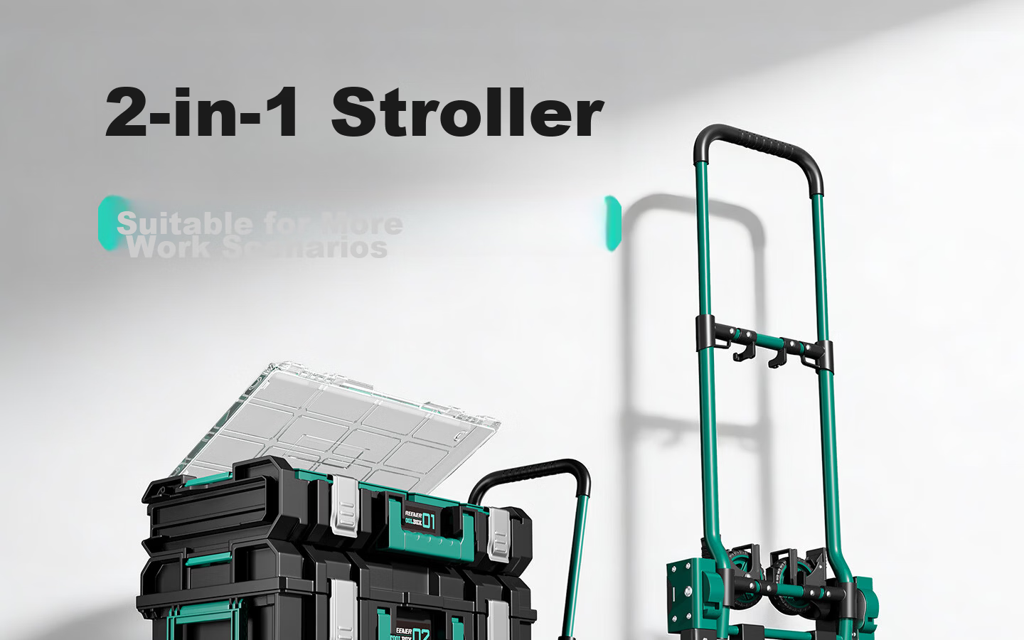 GREENER Stackable Large Capacity Modular Stacking Hardware Toolbox Multifunctional Industrial Grade Set Trolley Case No.3 17