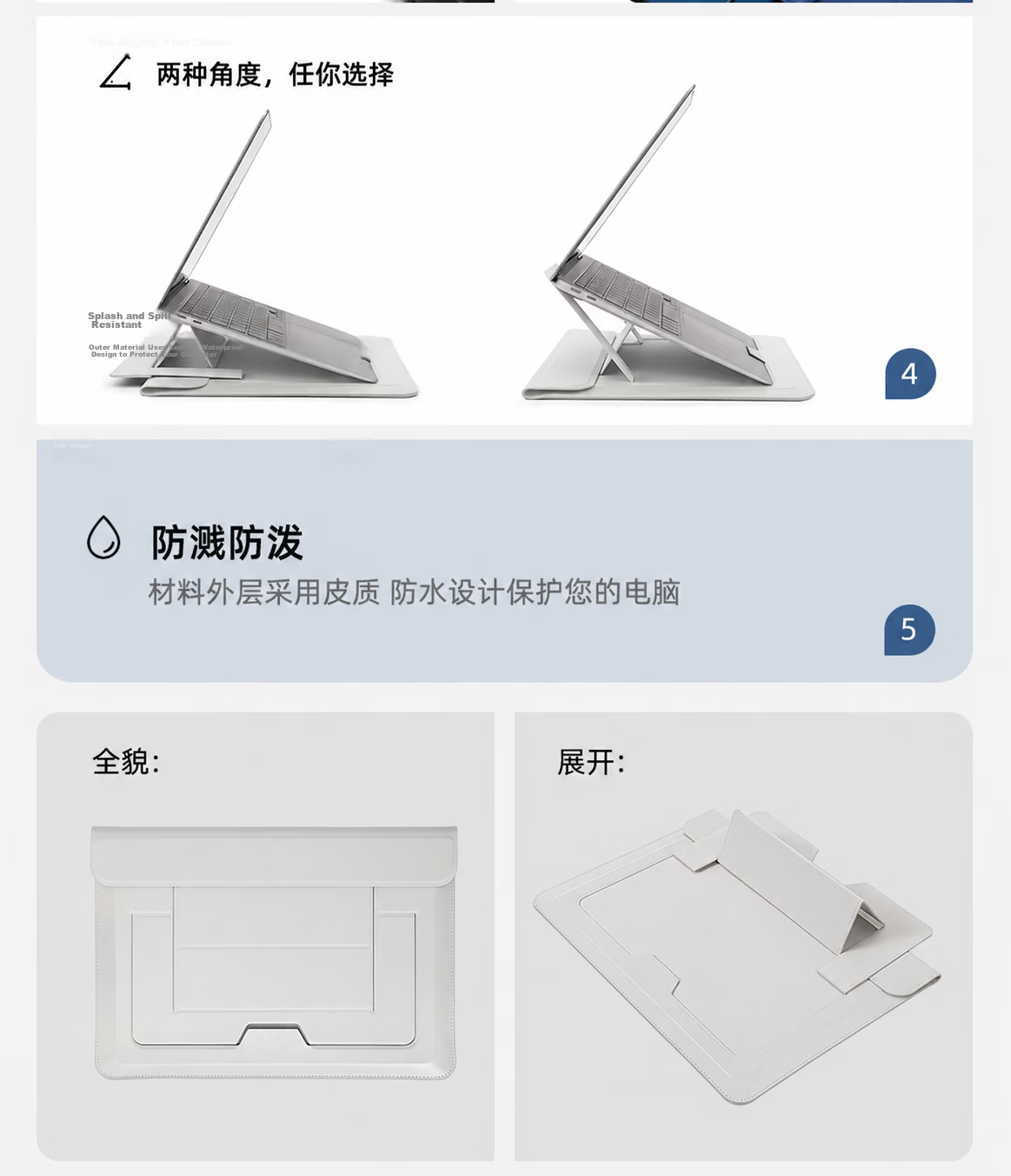 LALO 3-in-1 Multifunctional Laptop Stand and Storage Sleeve Portable Stand Compatible with Apple MacBook M4 13-inch Laptop Bag 4