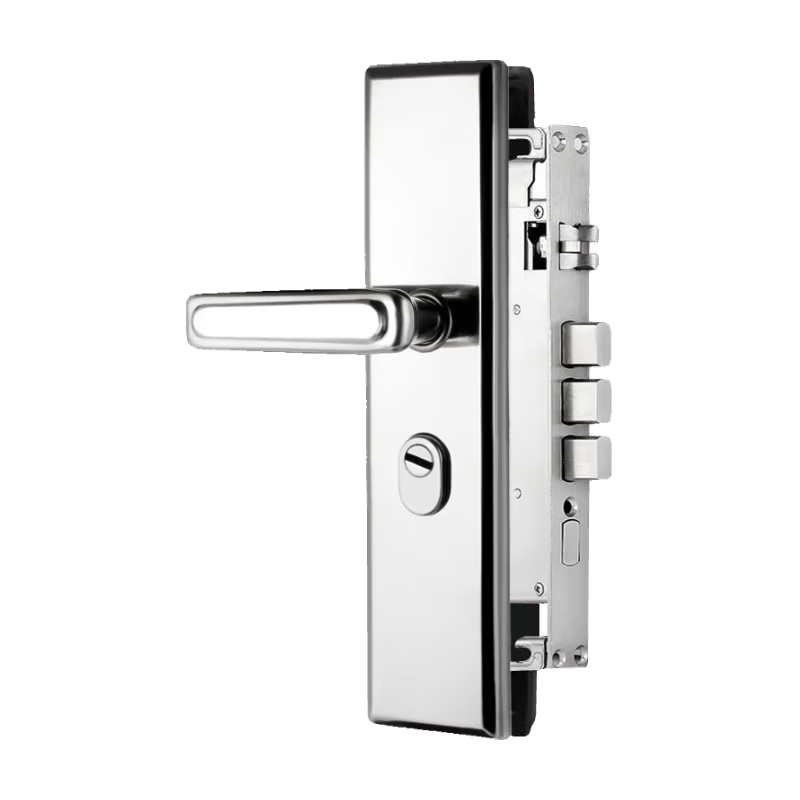 Aoben Anti-Theft Door Lock, Quick-Lock Handle for Entrance Doors W01 Steel - with 30*240 Lock Body (No Lock Cylinder), Installation Guide Included