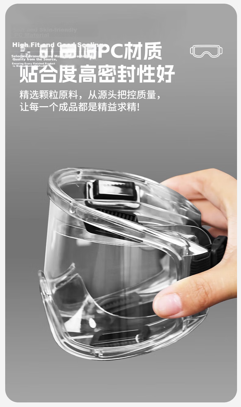 Mandelay Protective Goggles Dustproof Safety Glasses Industrial Cutting Splash-proof Anti-fog Windproof Drifting Eyewear for Nearsighted Users 6