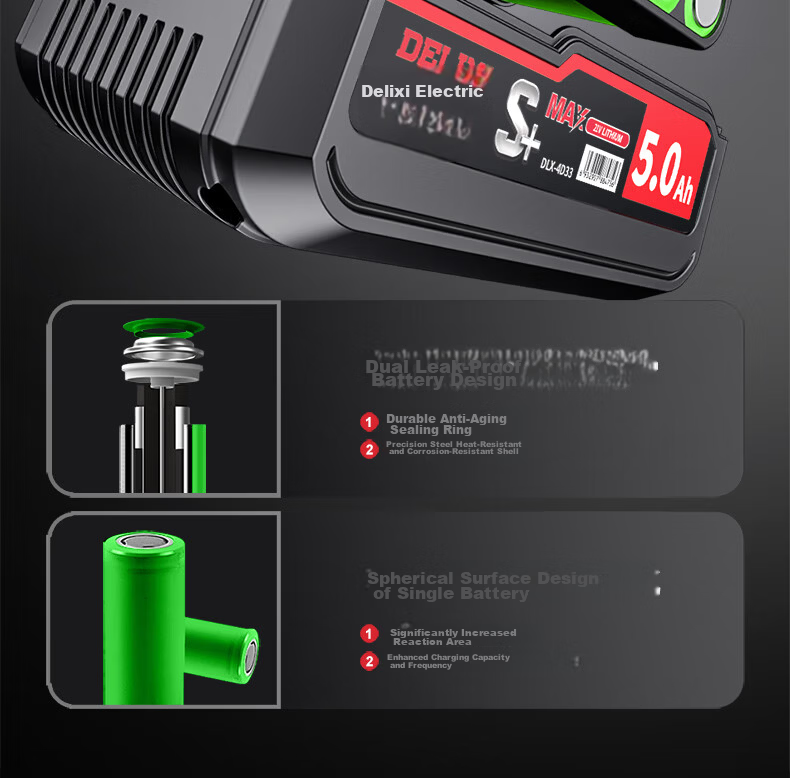 DELIXI ELECTRIC Cordless Blower High-Power Industrial Wireless Dust Blower Lithium Battery Storm Gun 6.0Ah 17