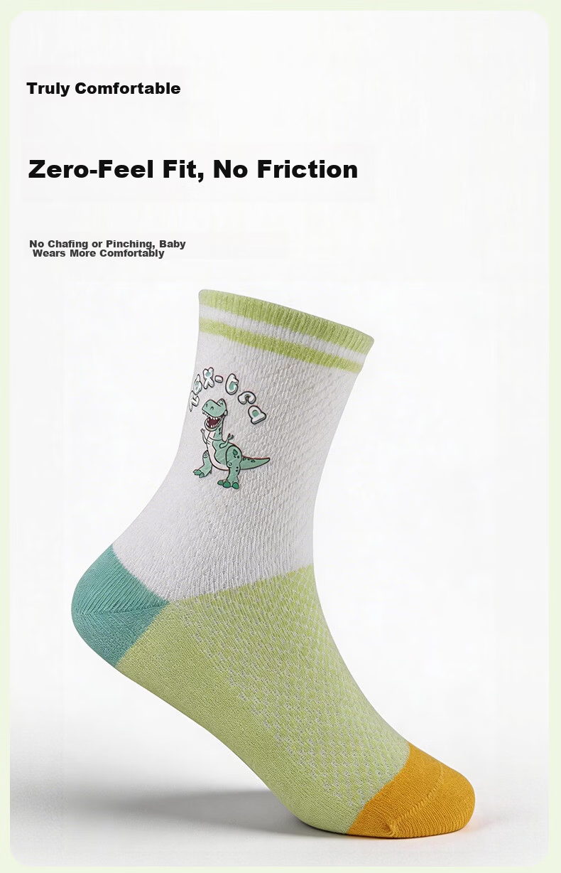 Disney Kids Summer Thin Cotton Mesh Sports Odor-Resistant Mid-Calf Socks DSP3605 Size 18-20 11