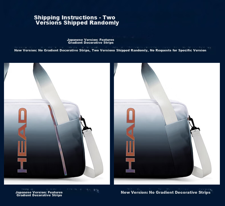 HEAD Badminton Bag Wet and Dry Separation Travel Bag Men's Handheld Sports Bag Fitness Bag Luggage Bag Women's Swimming Bag 25